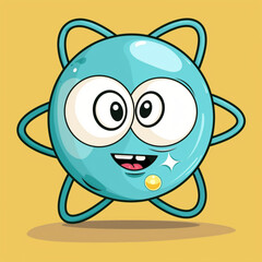 Obraz premium funny atom character cartoon style