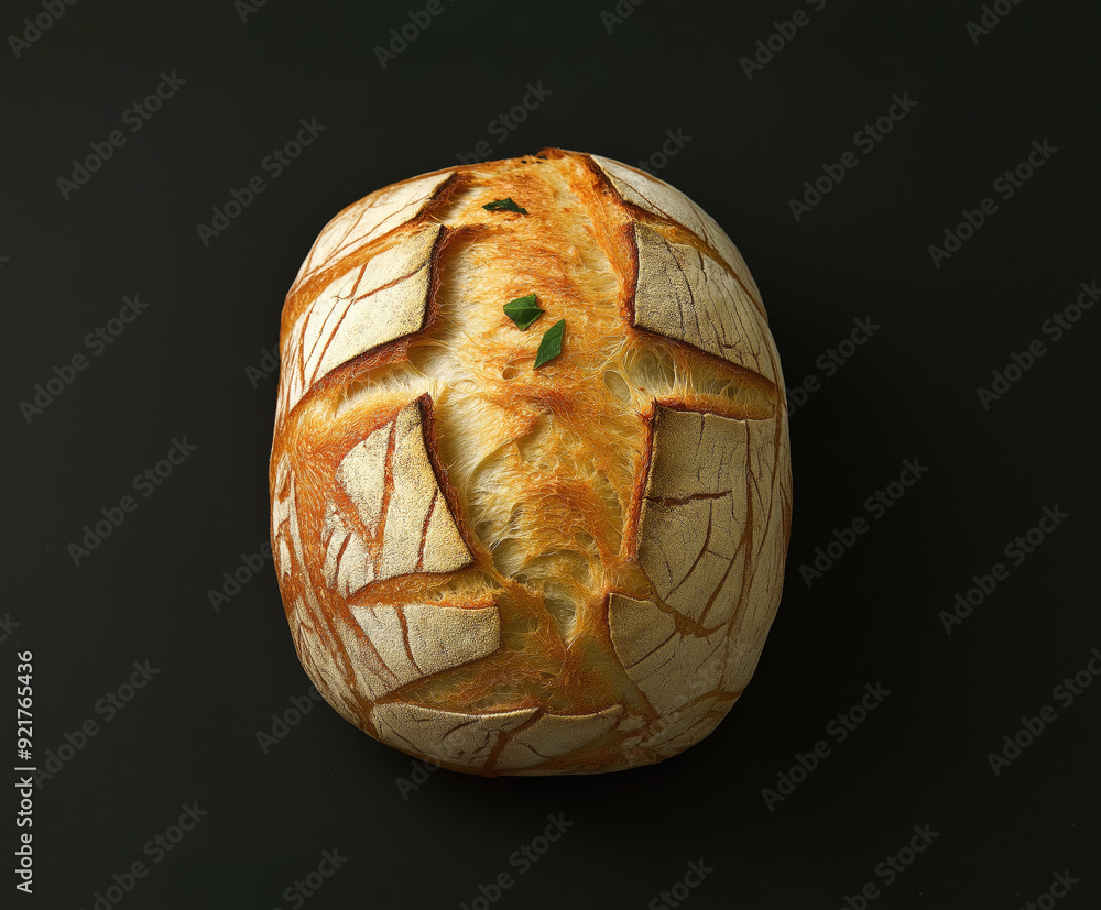 Sticker ein brot auf schwarzem hintergrund