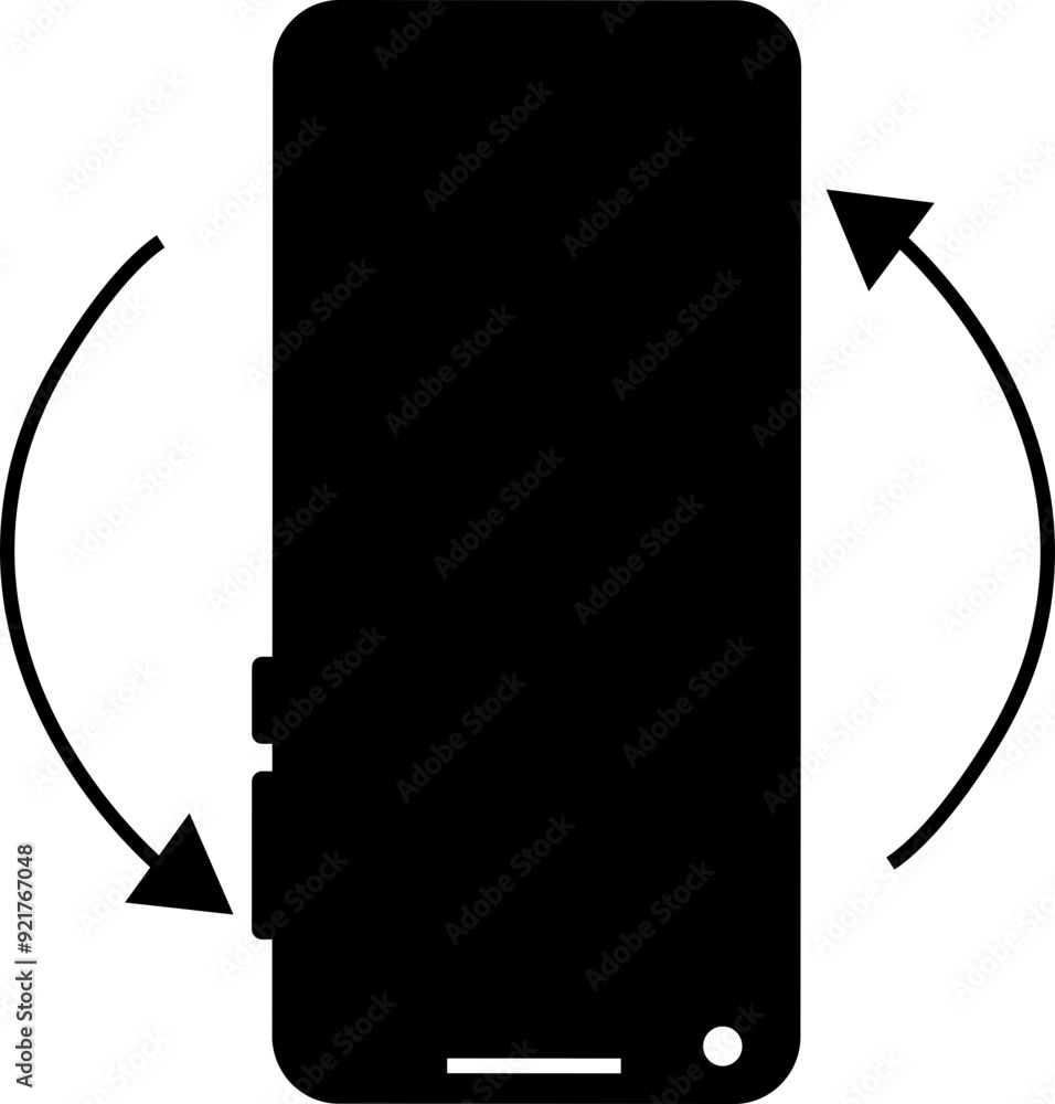 Poster rotate mobile phone icon in flat style. device rotation symbol. turn your device. vector illustratio