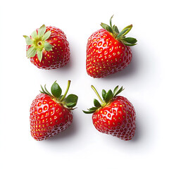 Strawberry, white background, the sweet and refreshing taste of fruit.