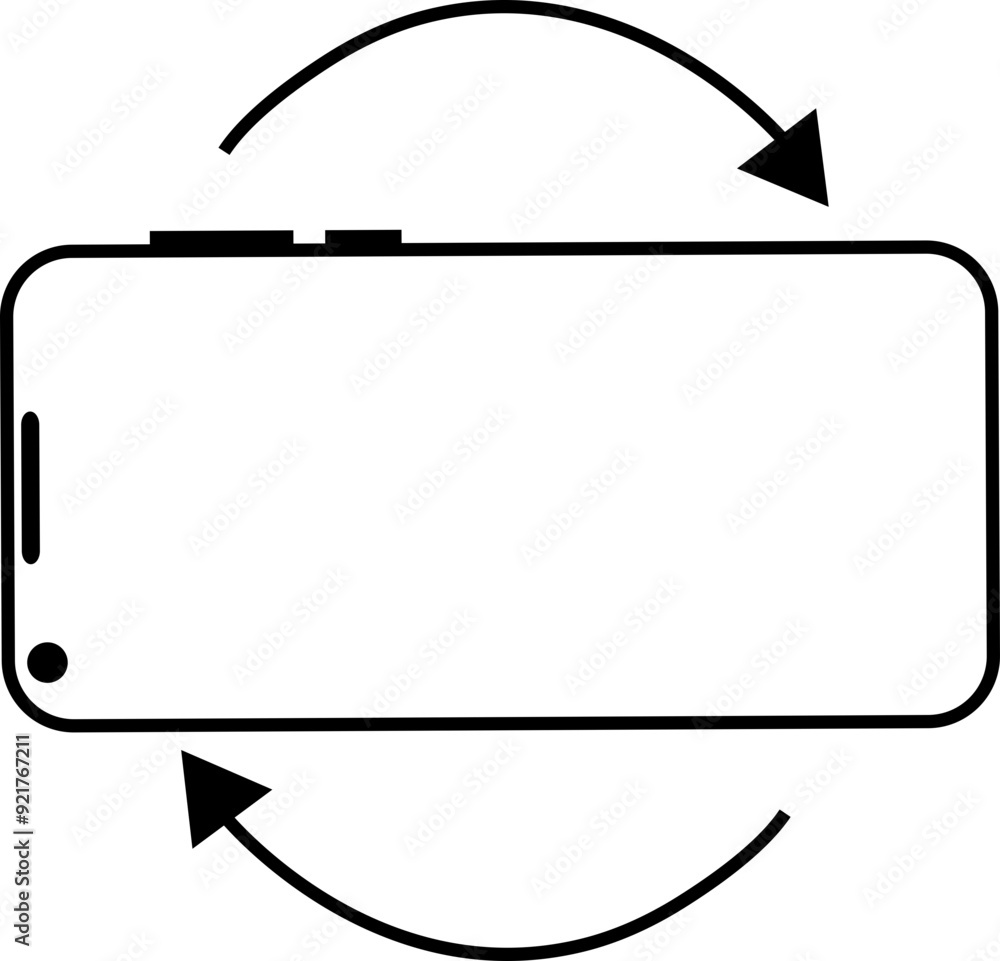 Poster rotate mobile phone icon in outline style. device rotation symbol. turn your device. vector illustra