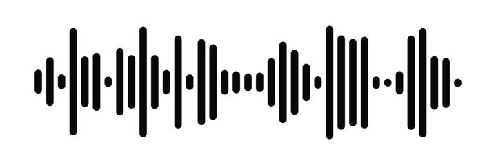 Waves of the equalizer. Vector illustration of music sound on isolated background. Drawing of radio signal painted by black inks. Sketch of musical soundtrack. Etching of voice record. In eps 10.