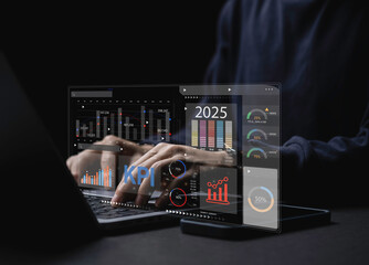 KPI and metrics connected to database. finance, operations, sales, marketing, KPI, business...