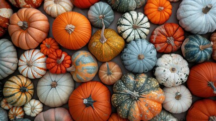 A Colorful Collection of Pumpkins and Gourds