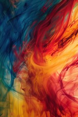 An abstract background with a computer-generated orange and pink flower, blending into fluid, liquid-like shapes composed of delicate lines