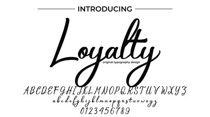 Loyalty  Font Stylish brush painted an uppercase vector letters, alphabet, typeface