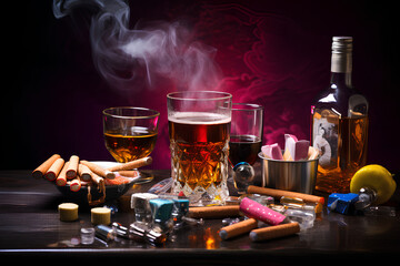 Healthy lifestyle concept, no smoke, alcohol and drugs