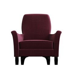 armchair isolated on white background, comfortable furniture for home interior, 3D illustration, cg render