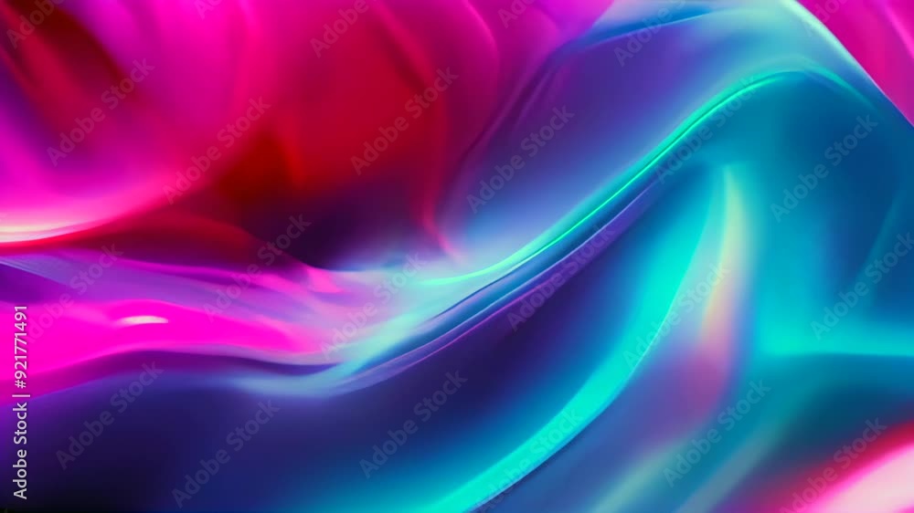 Poster abstract swirling background neon gradient colors and seamless loop motion