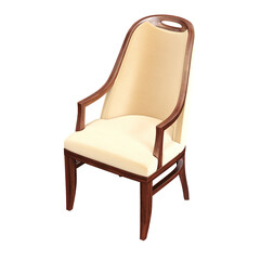 armchair isolate on a transparent background, comfortable furniture for home interior, 3D illustration, cg render
