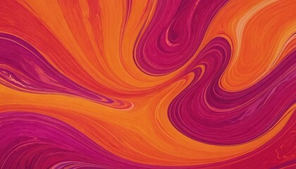 Abstract Swirling Paint in Orange and Purple.