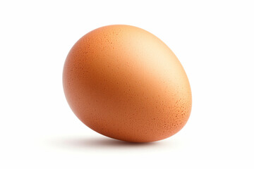 A fresh brown egg placed on a clean surface, showcasing its natural texture and color in a minimalist style.