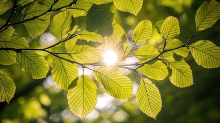 Sunlit Leaves in Spring
