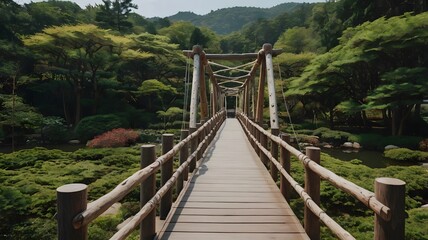 Obraz premium wooden bridge in the forest