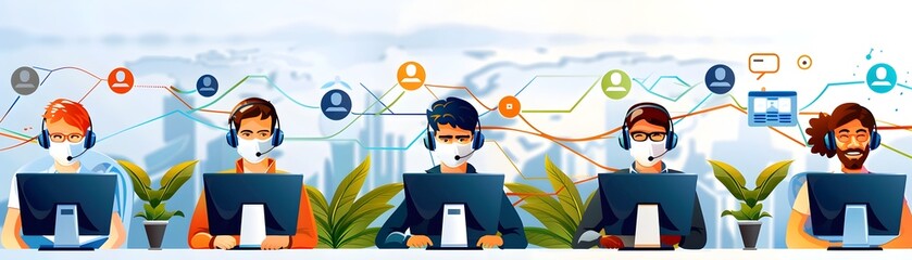 Customer Support Team Working Remotely.