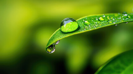 A leaf with a drop of water on it