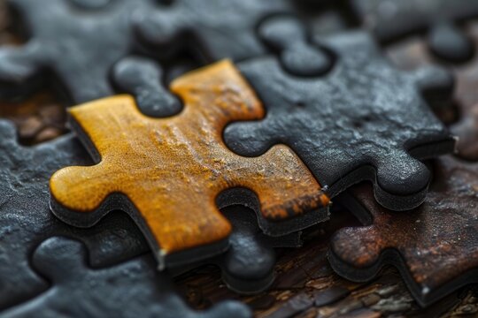 Teamwork and unity are represented by interconnected puzzle pieces. Each piece symbolizes an important contribution.