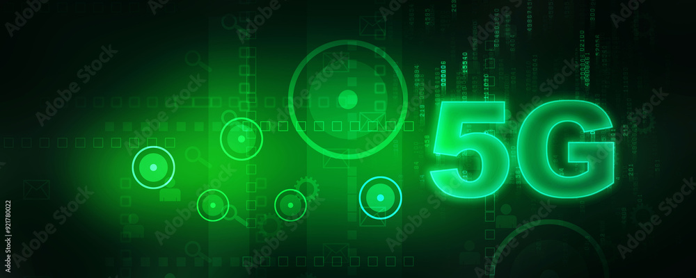 Aufkleber 2d rendering 5g network 5g connection