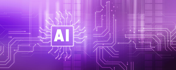 2d illustration Artificial Intelligence (AI) concept
