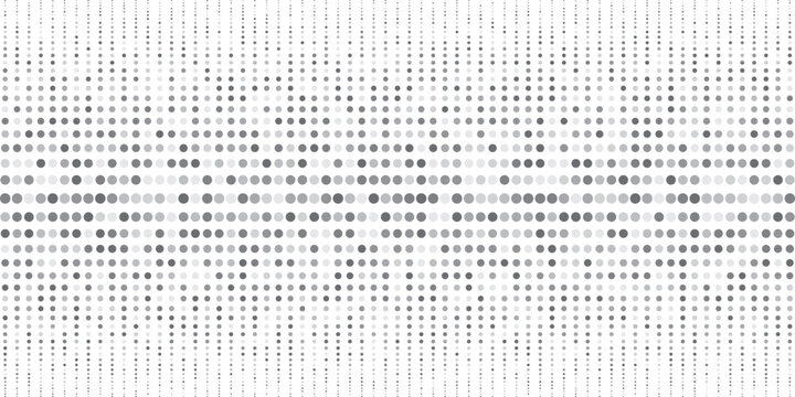 Halftone white and grey technology background. Abstract geometric dotted wallpaper business concept.