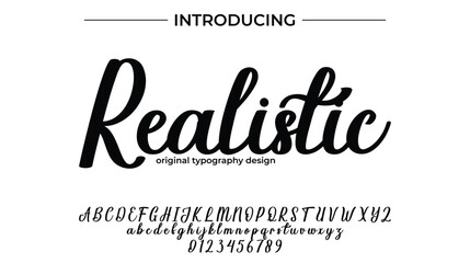 Realistic Font Stylish brush painted an uppercase vector letters, alphabet, typeface