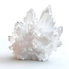 Captivating Crystalline Formations of Sodium Citrate Against Pristine White Background