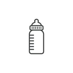 vector illustration outline design, baby drinking bottle.