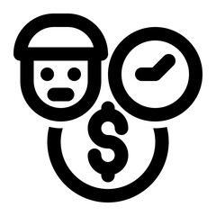customer value, customer, lifetime, value, productivity, money outline icon