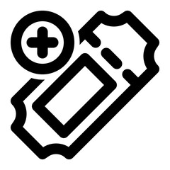 new ticket, add ticket, create ticket, ticketing system, customer service, customer support outline icon