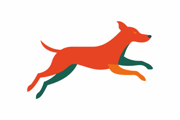 Cute Jumping Dog Vector Illustration