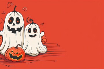 Fototapeta premium Funny Halloween illustration, free space