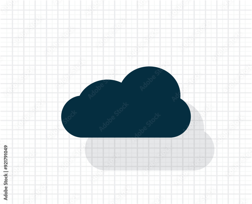 Poster vector dark color icon with shadow on light checkered background