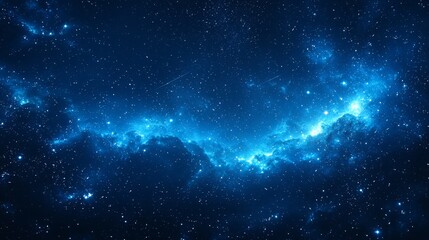 Blue Nebula in Space.