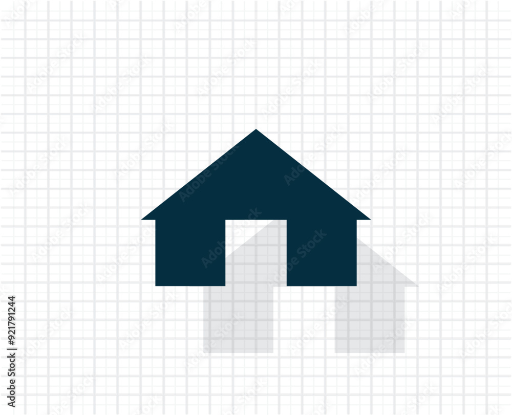 Poster vector dark color icon with shadow on light checkered background