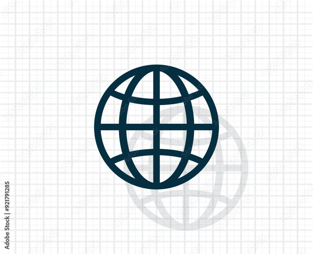 Poster vector dark color icon with shadow on light checkered background