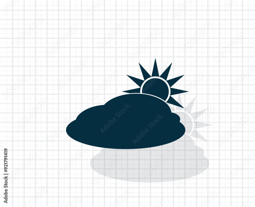 Poster vector dark color icon with shadow on light checkered background