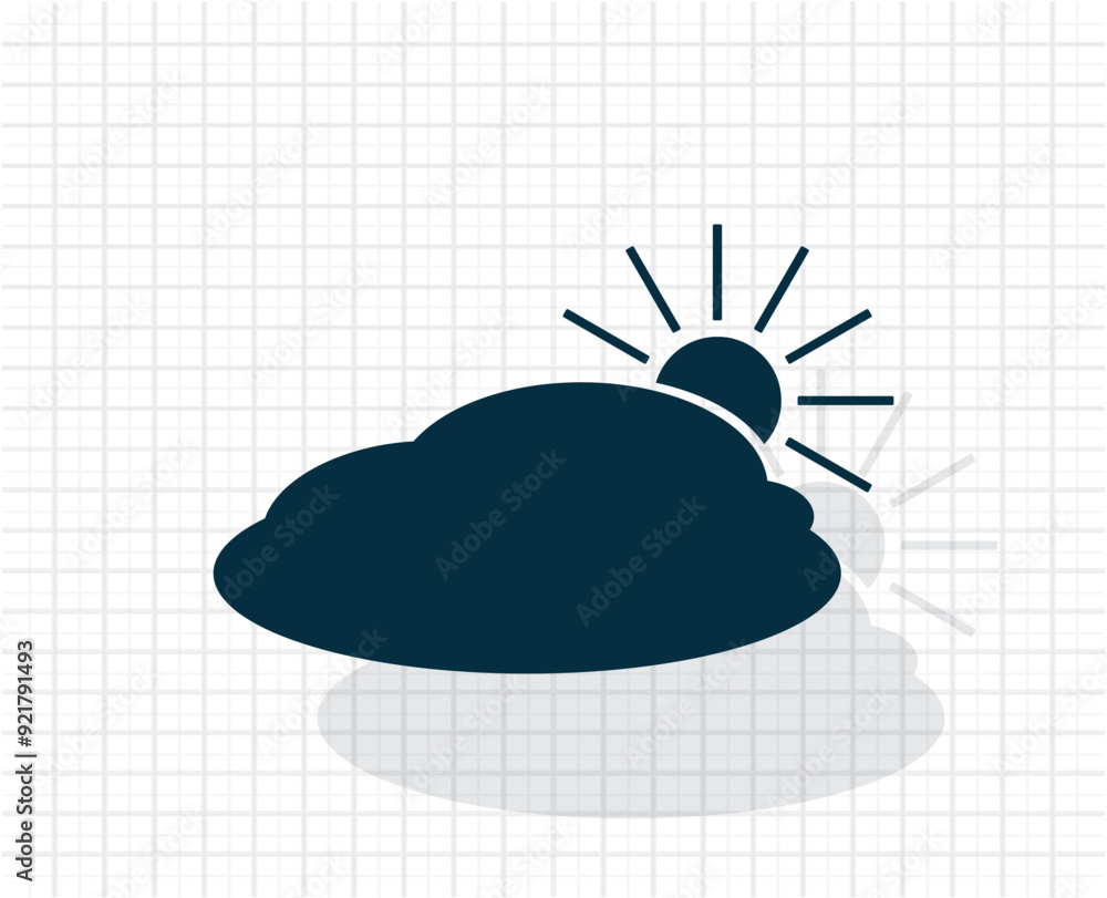 Poster vector dark color icon with shadow on light checkered background