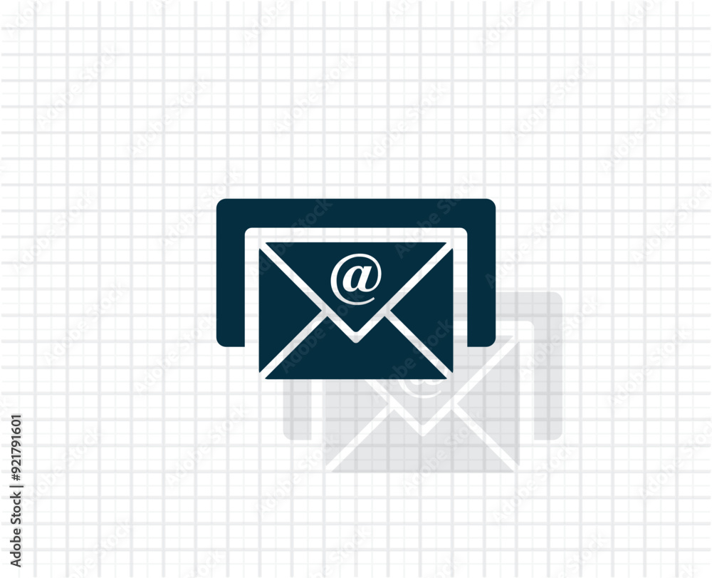 Poster vector dark color icon with shadow on light checkered background