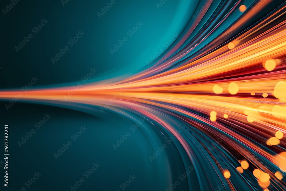 Poster dynamic abstract background with flowing lines and glowing bokeh effects, perfect for digital design
