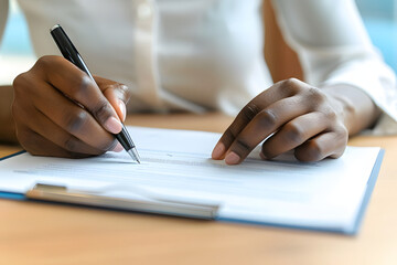 契約書にサインするビジネスパーソン