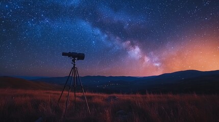 Telescope pointed at the Milky Way.
