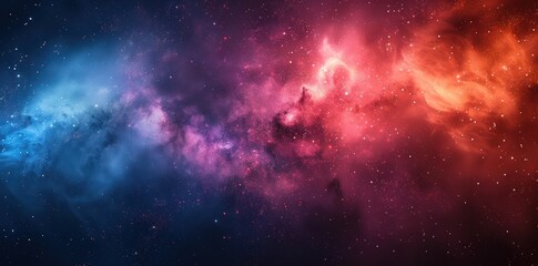 Naklejka premium Cosmic Nebula with Red and Blue Hues