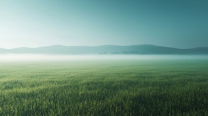 Fototapeta premium Foggy Meadow in the Morning.