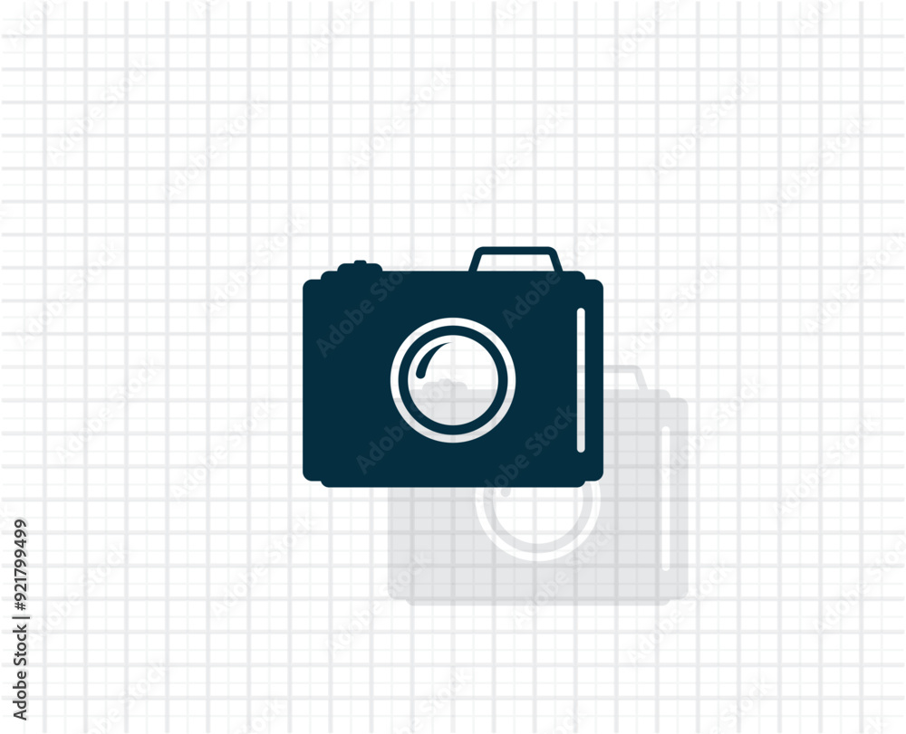 Poster vector dark color icon with shadow on light checkered background
