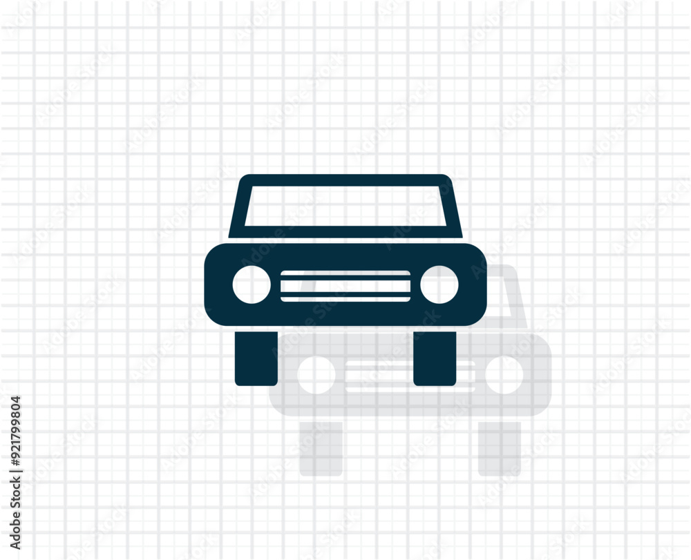 Poster vector dark color icon with shadow on light checkered background