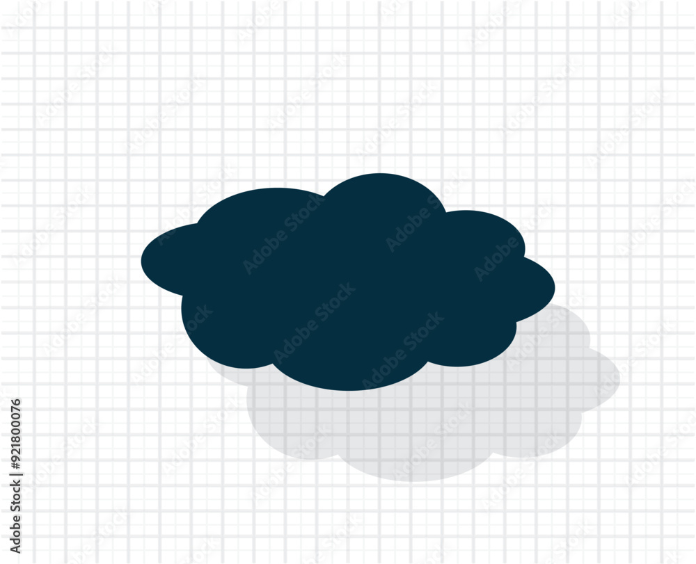 Poster vector dark color icon with shadow on light checkered background