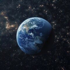 Fototapeta premium Earth as Seen from Space with Stars and Galaxies