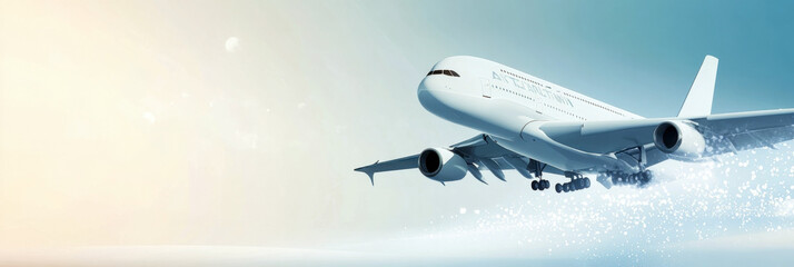 Naklejka premium International Civil Aviation Day, free space for text, --ar 3:1 --v 6.1 Job ID: f3aeda3a-73d7-4631-a83e-4f135c7a3f9b