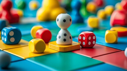 Colorful Board Game Pieces.