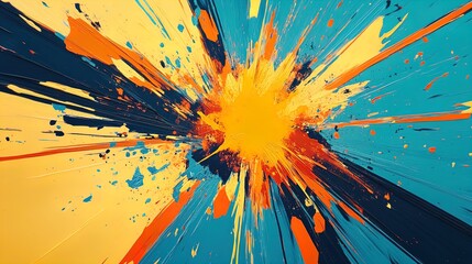 Dynamic Motion Burst: A Bold Graphic Poster with Jagged Lines and Bright Colors Perfect for Sports Interiors and Energetic Spaces!